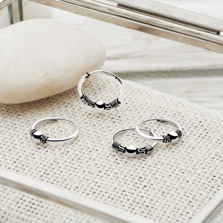 Balinese Silver Hoops