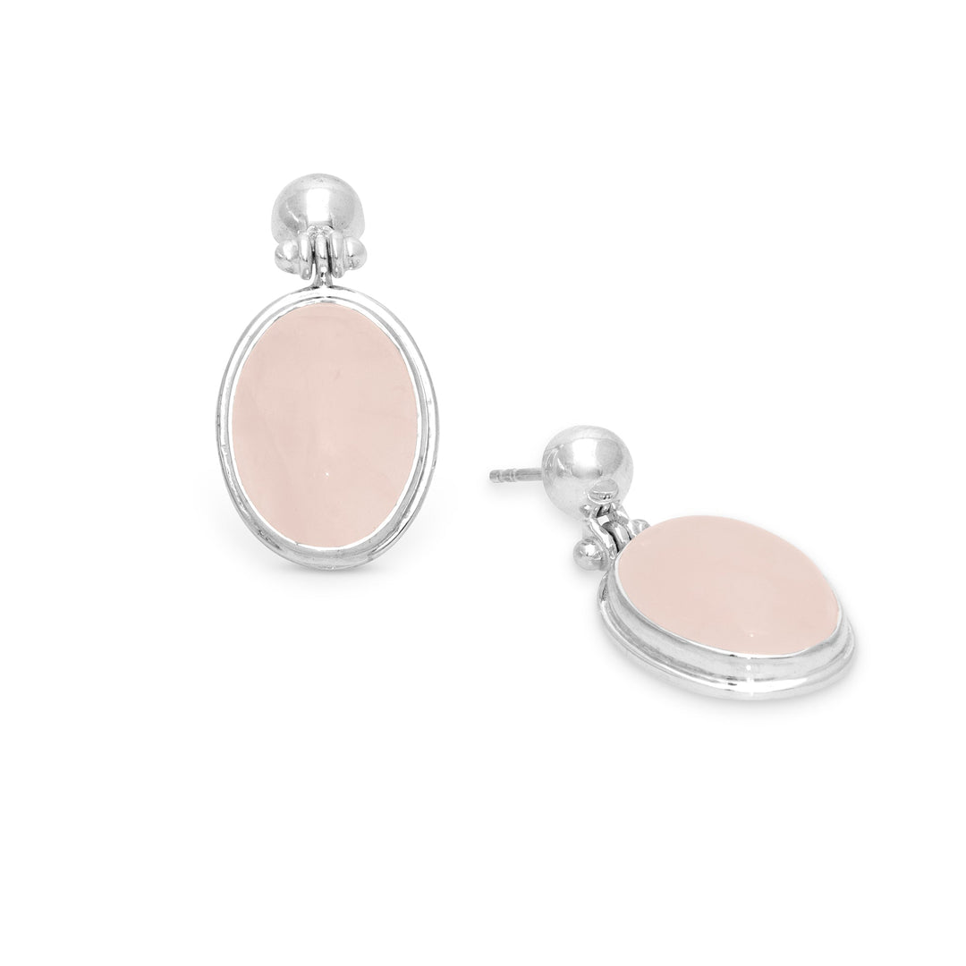 Rose Quartz Drop Earrings (SPE04)