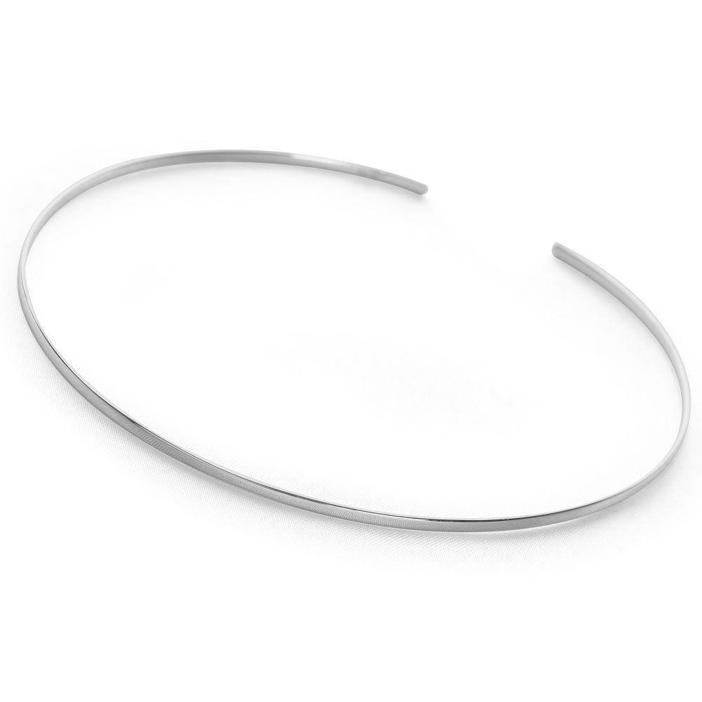 925 sterling silver slimline, open back choker necklace (T1241)