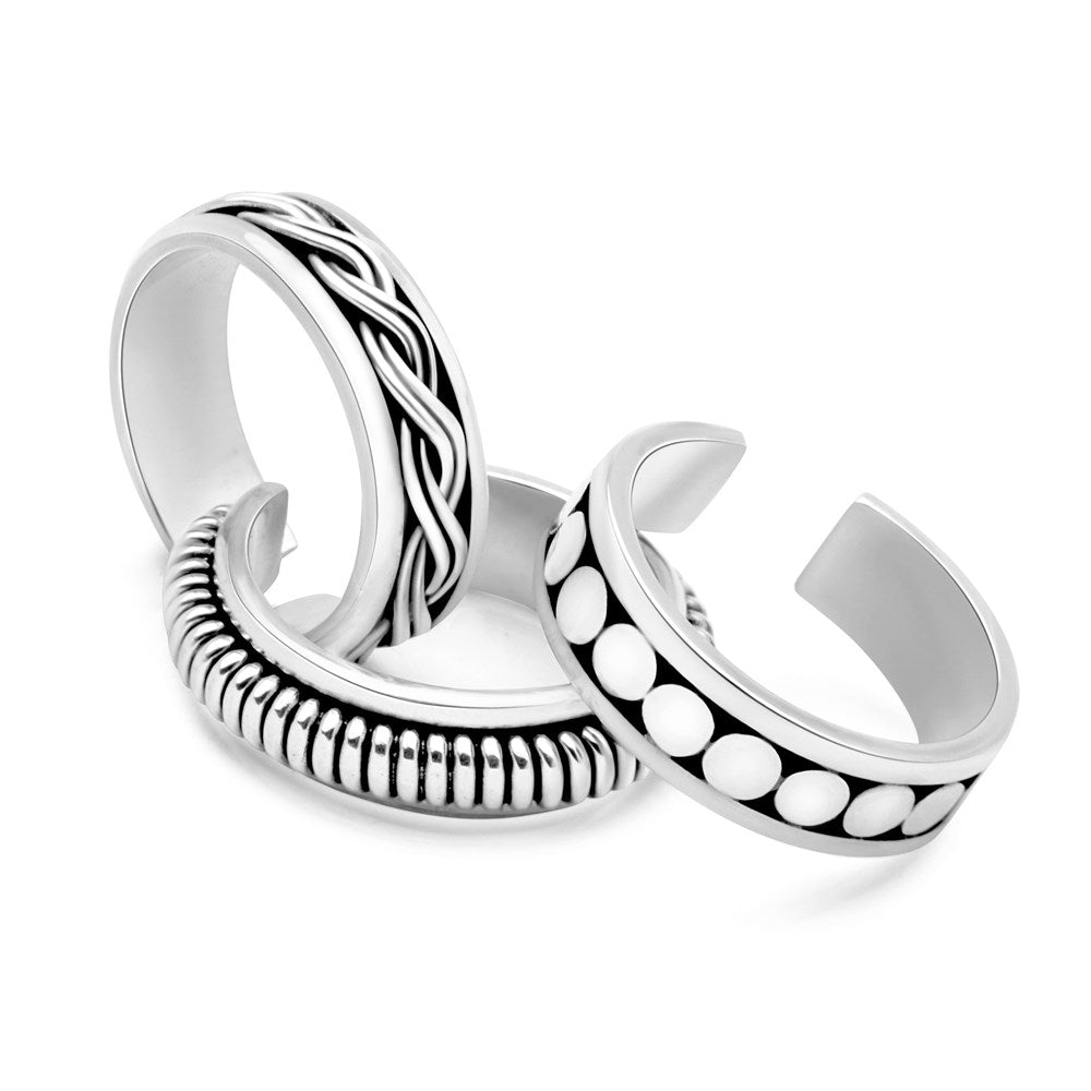 Sanur Silver Toe Rings Set (TR1231)