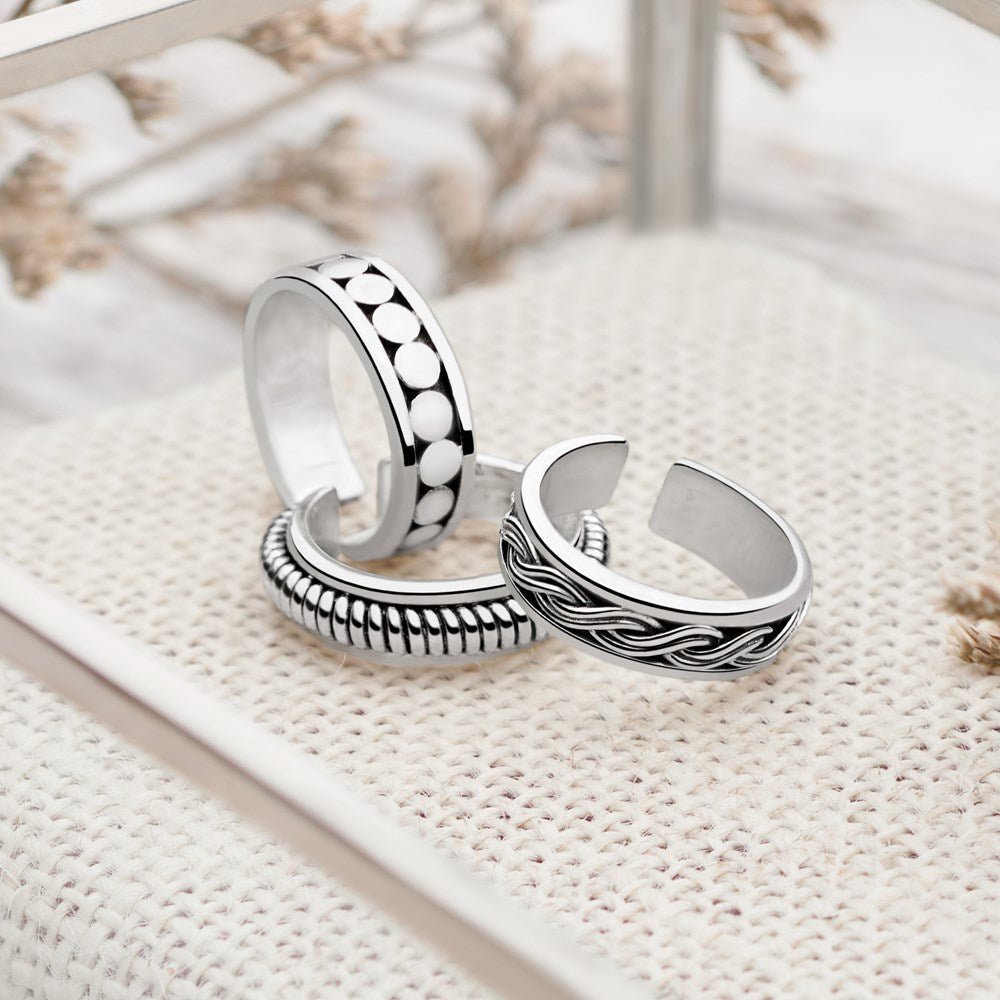 Sanur Silver Toe Rings Set (TR1231)